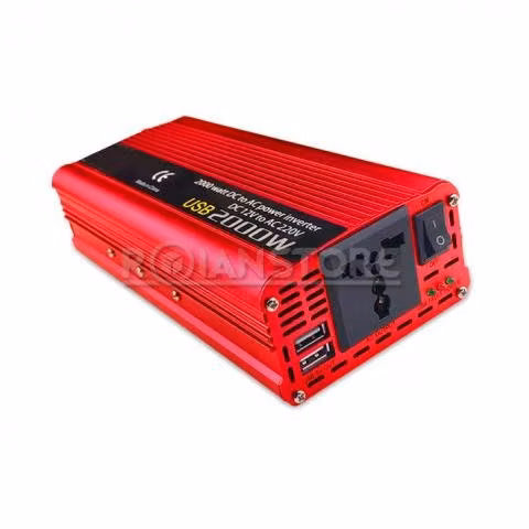 Inversor Voltaje Auto 2000w DC 12v - AC 220v Porta
