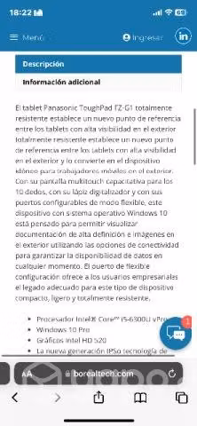 Tablet Panasonic