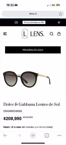Lentes semi nuevos dolce gabbana - Imagen 2