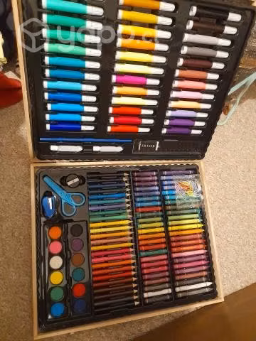 Set pintura, maletin madera