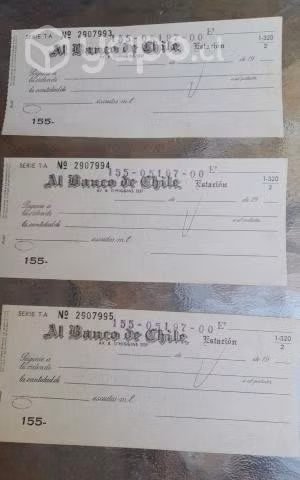 Cheques Antiguos Banco de chile - Imagen 3