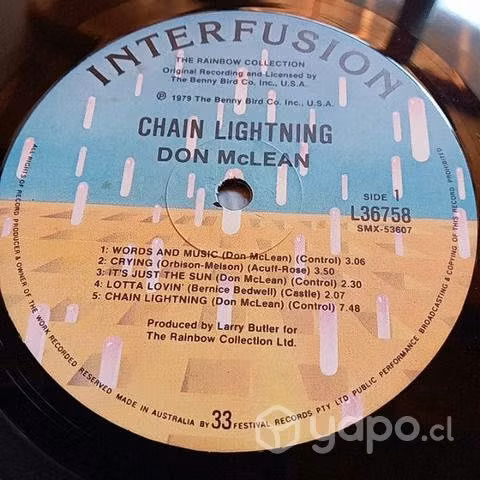 DISCOS VINILOS DON McLEAN CHAIN LIGTN el tabo