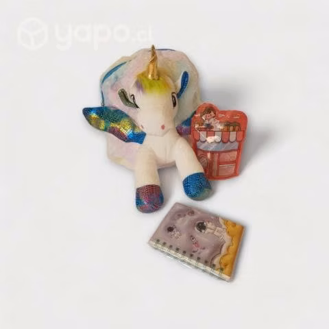 Mochila de unicornio rosado + set de accesorios