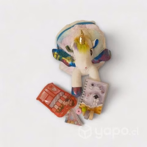 Mochila de unicornio rosado + set de accesorios