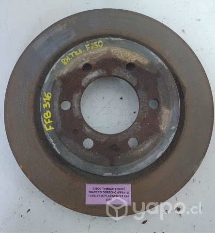 Disco Tambor Freno Tras der (FFB316) Ford F150 Pla