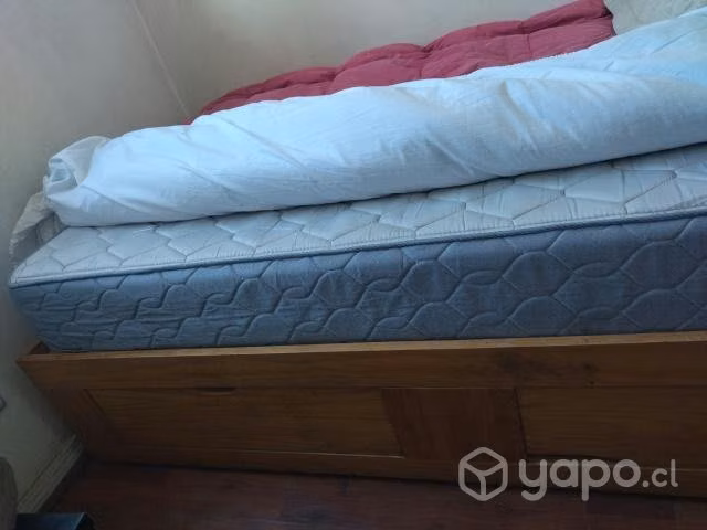 Cama de 1 plaza con cajonera y colchón. - Imagen 3