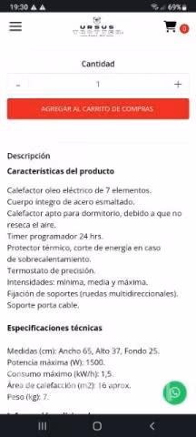 Calefactor Ursus trotter Programable
