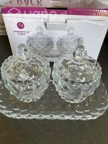 Azucarero de vidrio elegante vintage