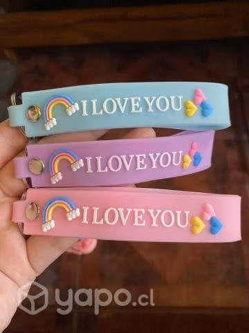 Llaveros de unicornio kawaii con frase i love you
