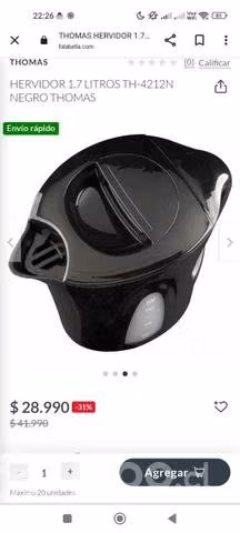 Hervidor Thomas 1.7 litros NUEVO