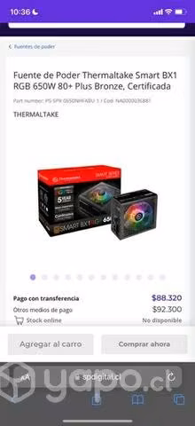 Fuente de poder Thermaltake 650w - Imagen 6