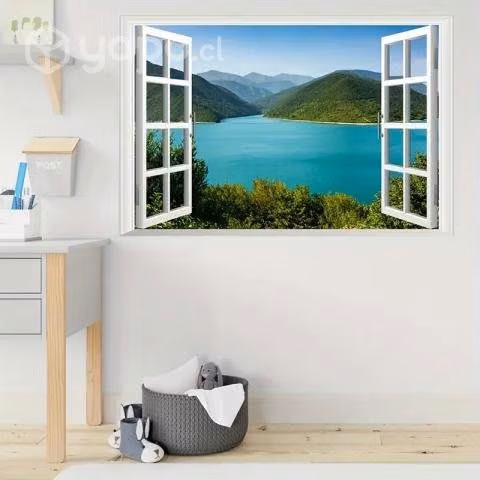 Pegatinas De Pared De Ventana Falsa 3d Con Diseño - Imagen 3