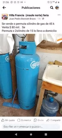 Permuta silindro de gas de 45