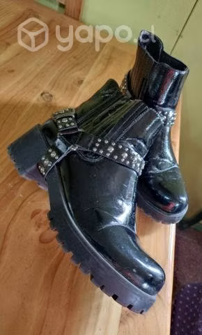 Botines cuero 38 negros perfecto estado