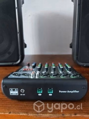 Pack de audio parlantes,consola amplificada y pede