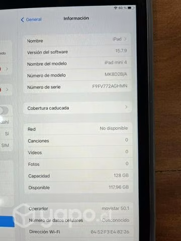 IPad mini 4 128gb + chip sim - Imagen 3