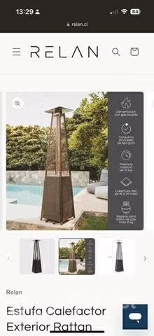 Calefactor a gas exterior rattan - Imagen 2