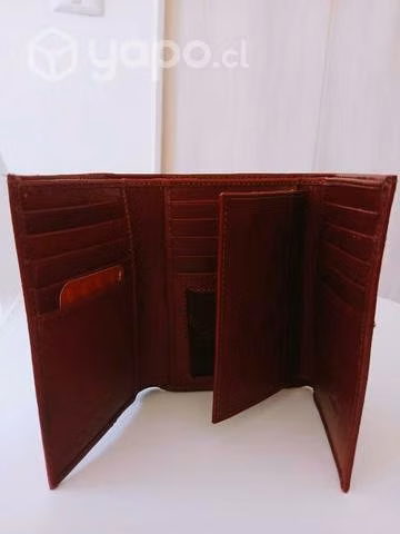 Monedero de Cuero Genuino Cardim (Rojo Oscuro) - Imagen 2