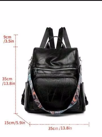 Mochila negra ecocuero - Imagen 3