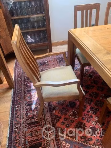 Fino comedor de raulí con 12 sillas, buen estado - Imagen 3