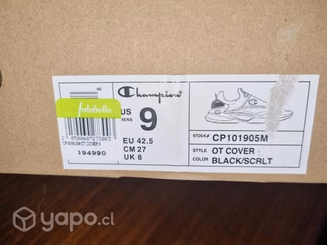 Zapatilla hombre talla 42 .5 champion originales