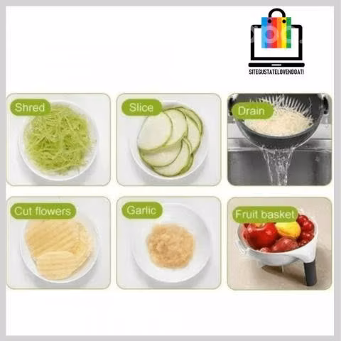 Cortador de Verduras Multifuncional Giratorio y co