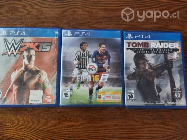Tomb Raider D.E. W3K15 y el Fifa 16 para ps4