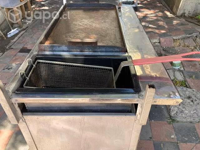 Carrito con plancha y freidora