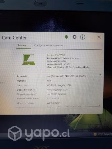 Notebook Acer Aspire E5 573g 476gb - Imagen 5