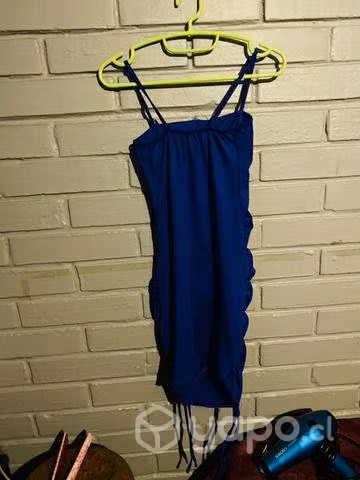 Vestido azul fruncido - Imagen 2