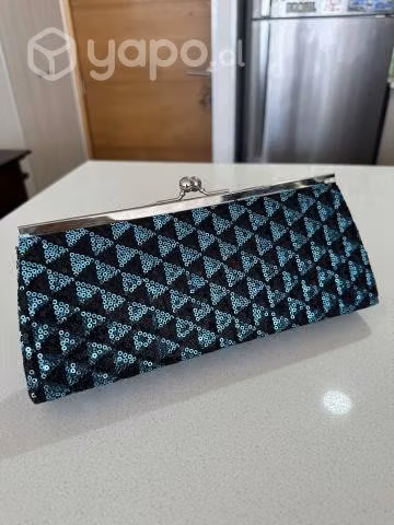 Cartera de fiesta lentejuelas Azul