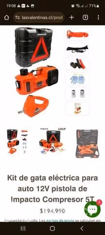 Kit de gata elect.12v más equipo de impacto