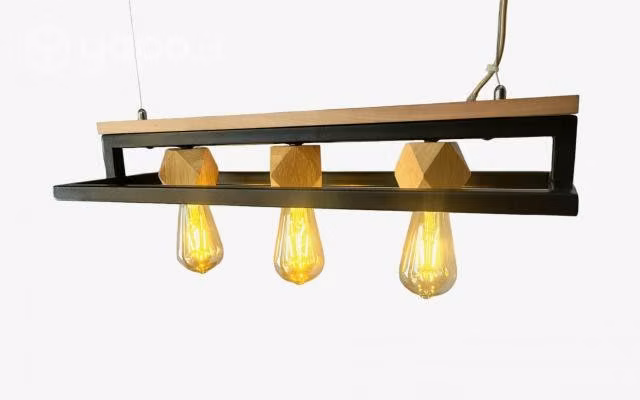 Lampara De Techo . Metal Y Madera Ajustable C/ampo - Imagen 2