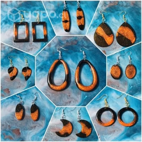 Aros o zarcillos de resina epoxica