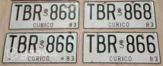Placa patente antigua curico 1983