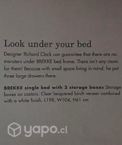 2 CAMAS 1 plaza IKEA. Modelo BREKKE. Con 3 Cajones
