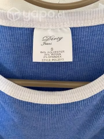 Top celeste marca dirty jeans talla S - Imagen 3