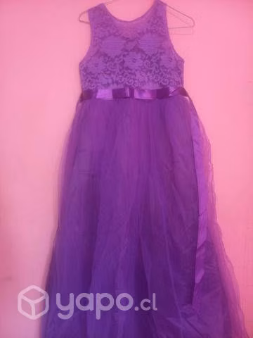 Vestido de gala talla 16 morado