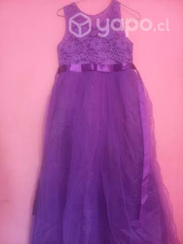 Vestido de gala talla 16 morado