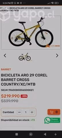 Bicicleta aro 29 Barret MTB Nueva - Imagen 2