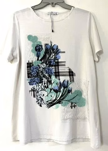 Polera Elasticada Marca Fashioni Talla M/L Blanco