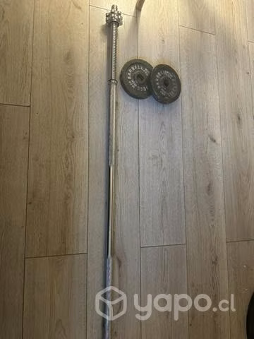 Barra con discos nueva