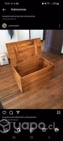 Baúl de madera 120x34x48 de alto