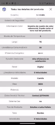 estufa pellet Camila Norwood