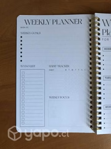 Planner semanal 106 páginas (52 semanas)