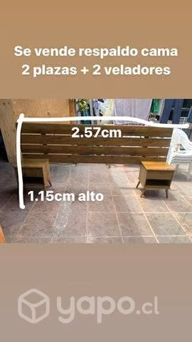 Respaldo cama 2 plazas más 2 veladores