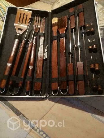 Maleta con articulos para asao