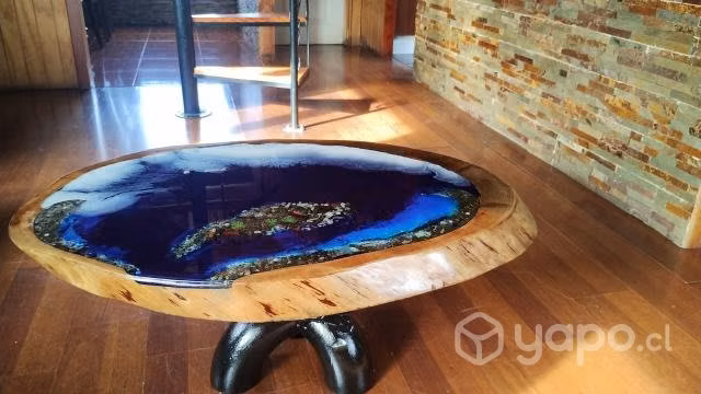 Mesas con resina epoxica