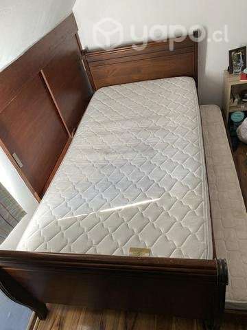 Cama nido 1.5 + 2 colchones + velador