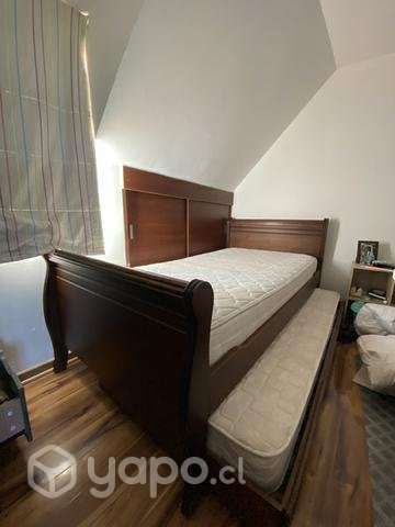 Cama nido 1.5 + 2 colchones + velador